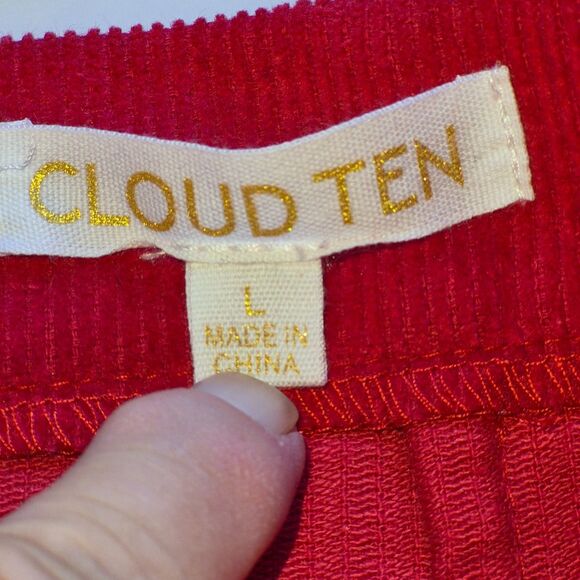 2 Corduroy Skirts, Gray and Red Size L, Cloud Ten & She+Sky, Gray Snaps, Red Zip - Picture 5 of 16